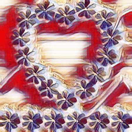 Heart and flowersの写真素材