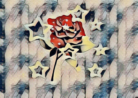 Rose and starsの写真素材