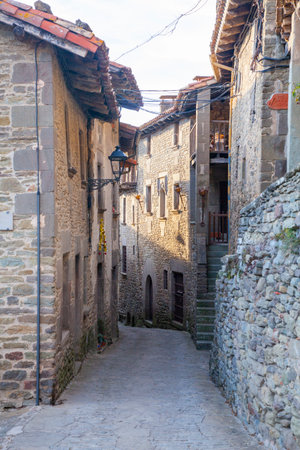 Rupit village in Catalonia, Spain.の写真素材