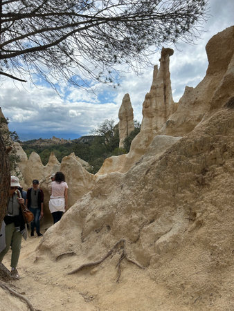 Tourists visiting the Cappadocia caves
