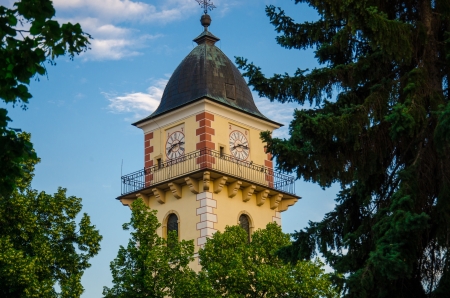 Tower of the St  Martin churche in Bojnice, Slovakiaの写真素材