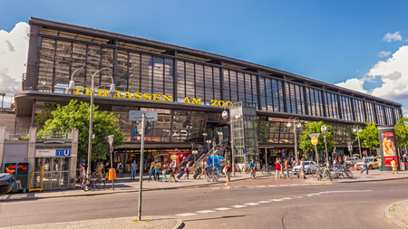 BERLIN, GERMANY - JULY 31, 2014: Berlin Zoologischer Garten (Bahnhof ZOO) railway station. This was the main train station in West Berlin during the Cold War.のeditorial素材