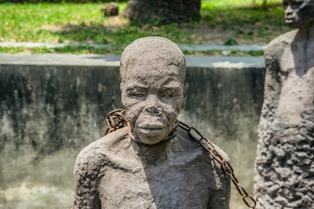 Slavery Memorial in Stone Town, Zanzibar, Tanzania. Slave auction was held near this location for many years.のeditorial素材