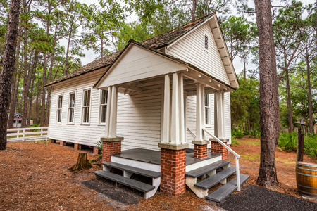 LARGO, FLORIDA - JANUARY 14, 2015 :  Harris School in the Pinellas County Heritage Village. The original schoolhouse was located on Haines Road in St. Petersburg and was used until 1923.のeditorial素材