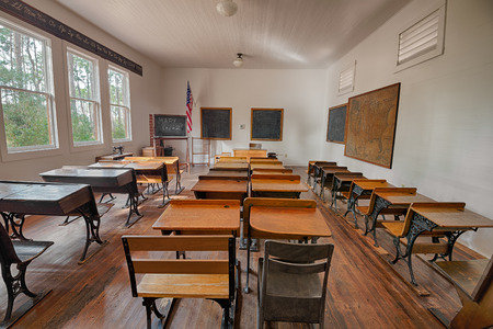 LARGO, FLORIDA - JANUARY 14, 2015 :  Harris School in the Pinellas County Heritage Village. The original schoolhouse was located on Haines Road in St. Petersburg and was used until 1923.のeditorial素材