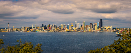 Seattle skyline panoramaの写真素材