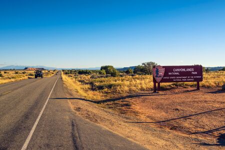 Entrance sign of Canyonlands National park, Utahのeditorial素材