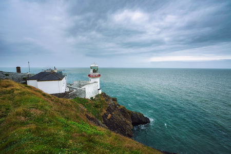 Wicklow Lighthouse at Wicklow, Irelandの写真素材