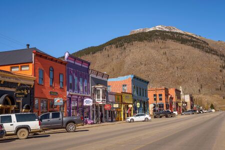 Colorful buildings of the Silverton Historic Districtのeditorial素材