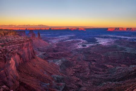 Sunset above Canyonlands National Park, Utahの写真素材