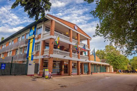 Entrance to the N1 Hotel in Victoria Falls, Zimbabweのeditorial素材