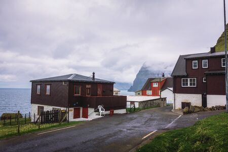 Village of Trollanes, Faroe Islands, Denmarkのeditorial素材