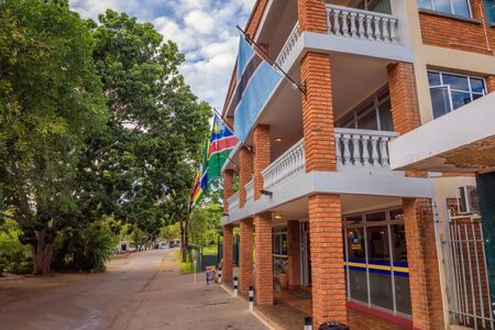 Entrance to the N1 Hotel in Victoria Falls, Zimbabweのeditorial素材