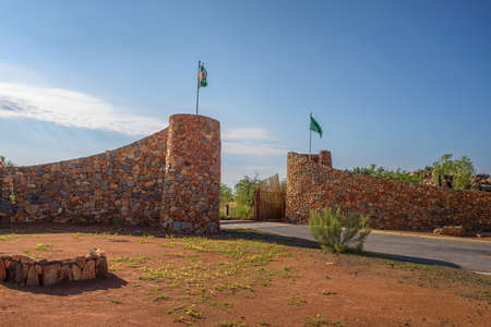 Galton Gate to Etosha National Park in Namibia, south Africa