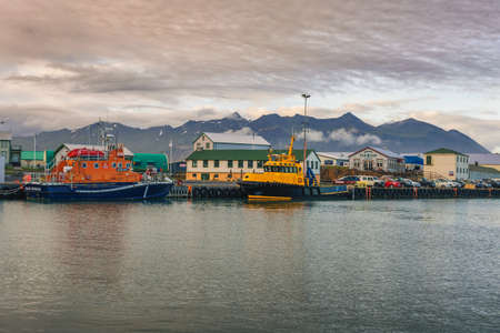 Harbor town of Hofn in south-east Icelandのeditorial素材