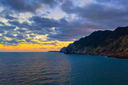 Coast of Madeira Island at sunsetの写真素材