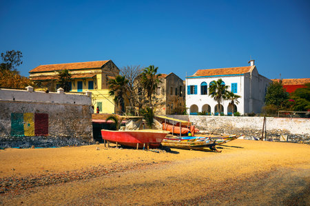Historic city on the Goree island near Dakar, Senegal, Africaの写真素材