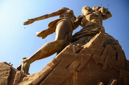 Statue called Monument of the African Renaissance located in Dakar, Senegalのeditorial素材