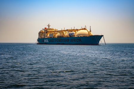 Karmol LNG tanker in Dakar, Senegal, Africaのeditorial素材