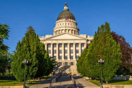Utah State Capitol building on a sunny day in Salt Lake City, UTの写真素材