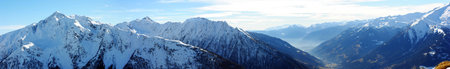 Mountain panorama of Italian Alpsの写真素材