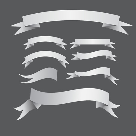 ribbon banner vector set element red design vintage historicのイラスト素材