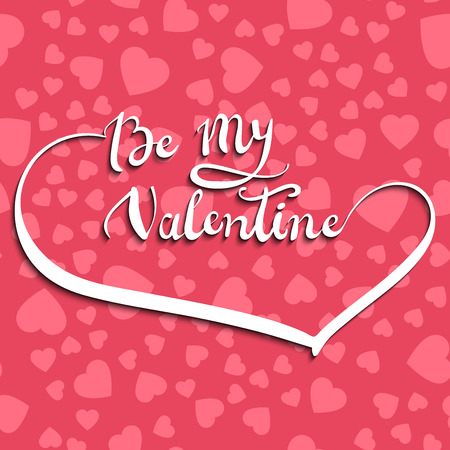 Be my Valentine text Vector illustration of Greeting Card with heart.のイラスト素材