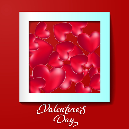 Valentine's day card with heart and lettering vector eps10のイラスト素材