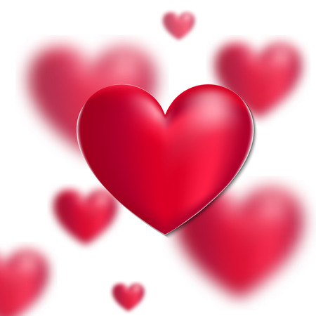 Vector 3D Heart valentines day illustrationのイラスト素材