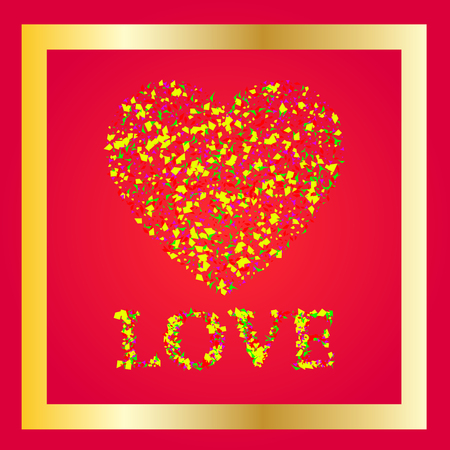 Romantic red heart holiday designのイラスト素材