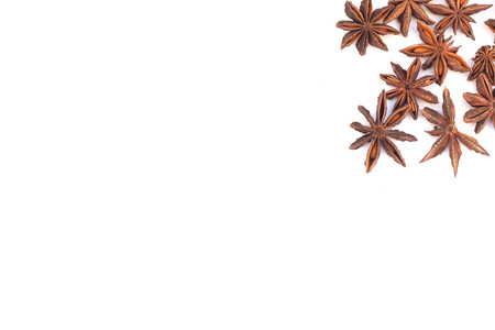 Star anise spice isolated on white background closeupの写真素材