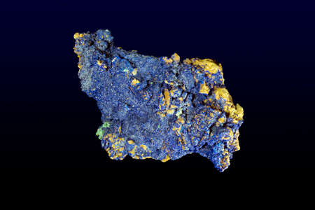 Malachite - Azurite mineral stone, on dark backgroundの写真素材
