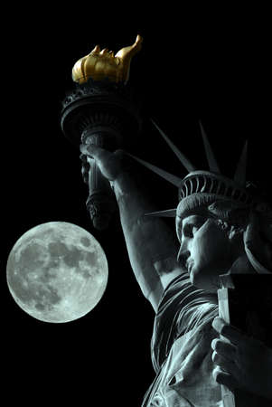 Statue of Liberty on Island in New Yorkの写真素材