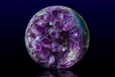 Close-up of raw Amethyst druse .Gemstone - detail.の写真素材