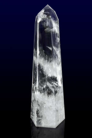 Quartz raw crystals, on the dark background - detailの写真素材