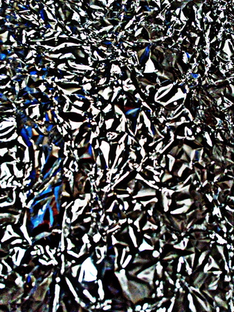 Rumpled structured black and white dense abstract