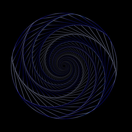 Abstract blue spiral on a black background. Vector illustration for your designのイラスト素材