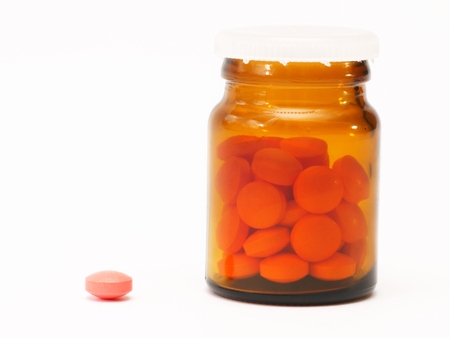 Pills, capsules on white background, Pharmacy, Medicineの写真素材
