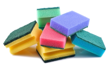 Cleaning equipment, sponge cleaner on a white backgroundの写真素材