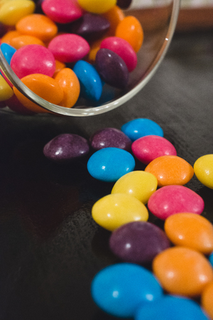 sweets in jar, colorful candy treatの写真素材