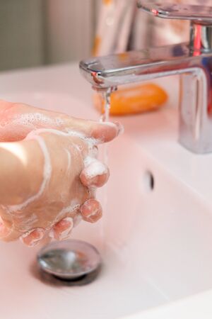 Hygiene. Cleaning Hands. Washing hands,Soapの写真素材