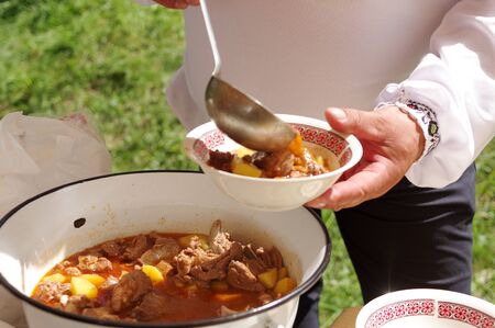 Traditional Romanian Food - Stew Outdoorの写真素材