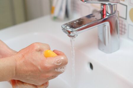 Hygiene. Cleaning Hands. Washing hands,Soapの写真素材