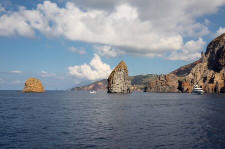 Aaeolian island day trip by boatの写真素材