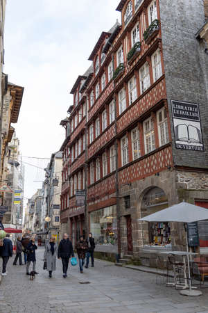 Rennes, France - December 28 2019: Beautiful winter day in Rennes Old Town, Normandyのeditorial素材