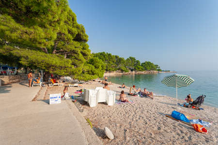 Brela, Croatia  - September 24 2011  Beautiful Coast Of Dalmatia on wonderful sunny dayのeditorial素材