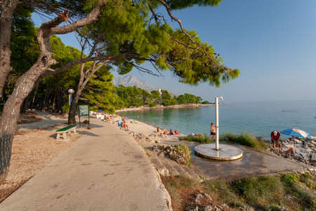 Brela, Croatia  - September 24 2011  Beautiful Coast Of Dalmatia on wonderful sunny dayのeditorial素材