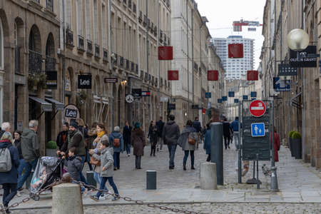 Rennes, France - December 28 2019: Beautiful winter day in Rennes Old Town, Normandyのeditorial素材