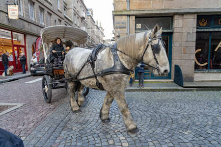 Saint Malo, France - December 29 2019: Beautiful day at Saint Malo Old Townのeditorial素材