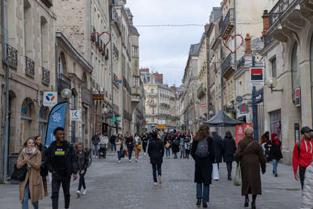 Rennes, France - December 28 2019: Beautiful winter day in Rennes Old Town, Normandyのeditorial素材